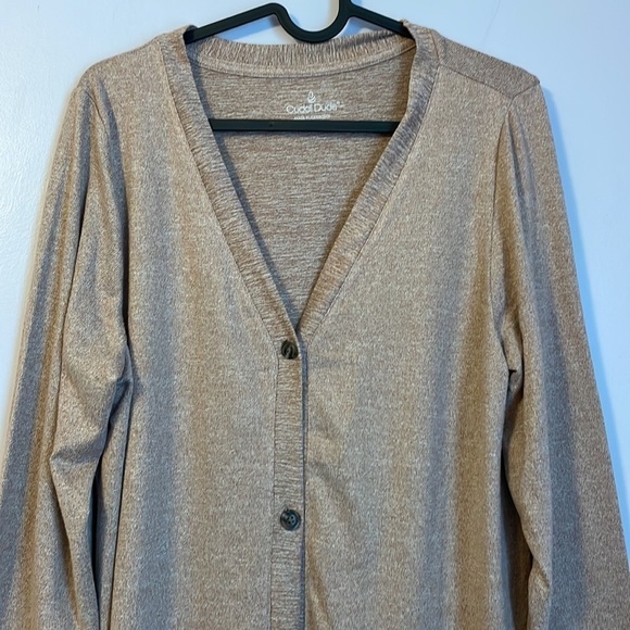 Cuddl Duds Heather Walnut Taupe Super Soft Longline Button Front Cardigan size M - Picture 3 of 16
